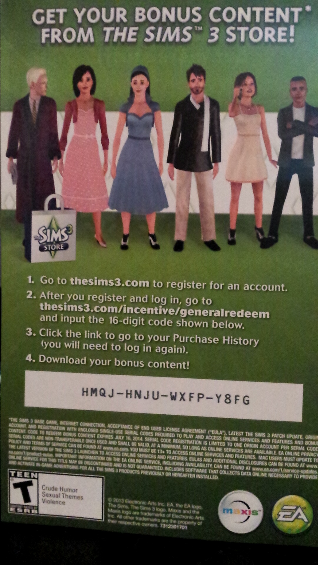 the sims1 serial number
